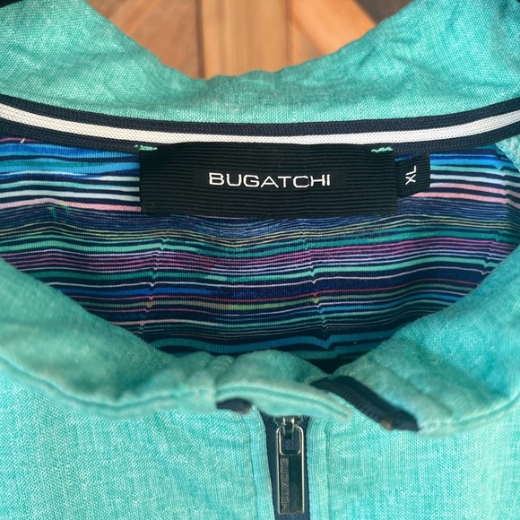 Bugatchi  Teal Long Sleeve 3/4 zip Pullover size XL - Picture 2 of 8